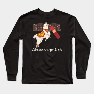 Alpaca Lipstick (with text) Long Sleeve T-Shirt